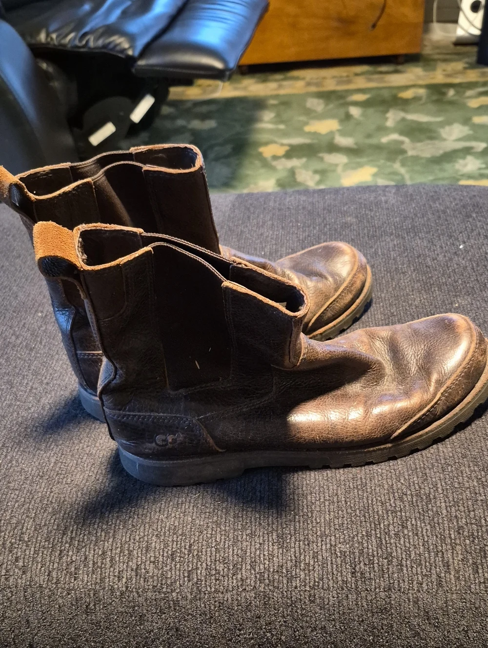 UGG Men's Brown Leather Chelsea Work Boots